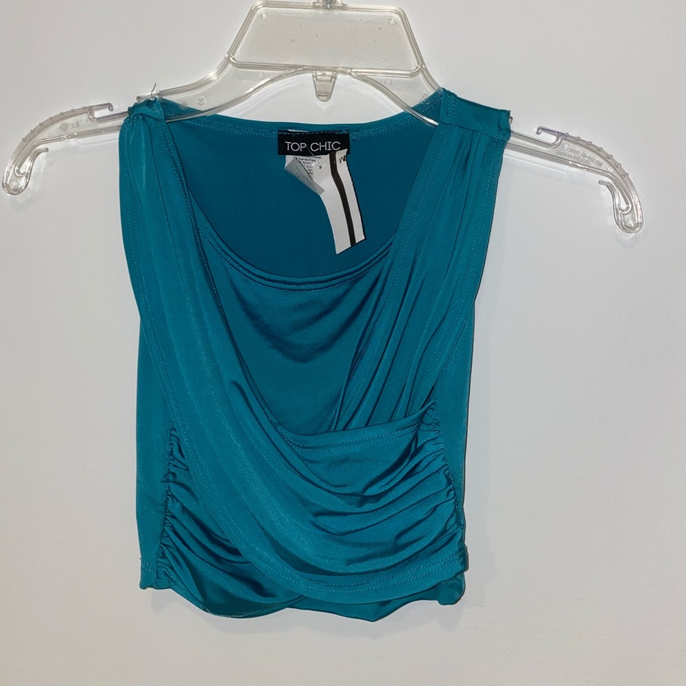 turquoise blue crop tank top